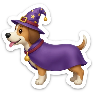 Dog wizard sticker