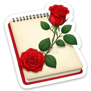 notebook  and rose sticker