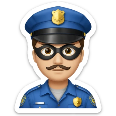 thief, Police hat, thief mask. sticker