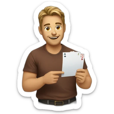 Chat qui joue au carte sticker