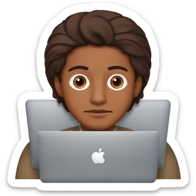 Brown guy behind macbook pro sticker
