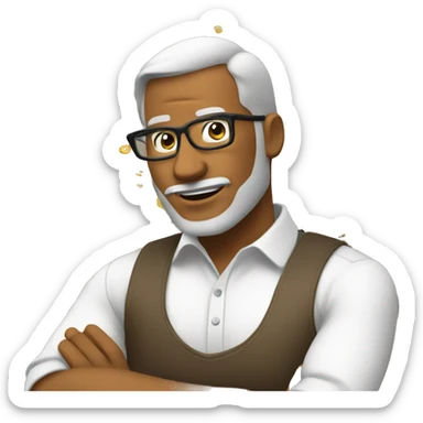 Man is learning JS sticker