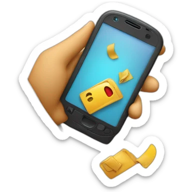 swiping the phone to put a bid on an auction sticker