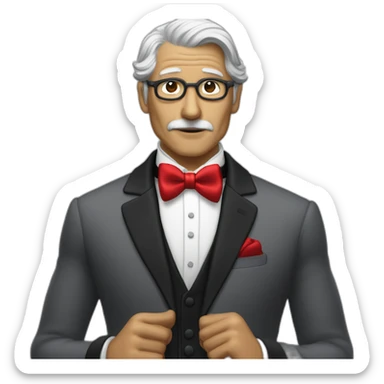 jenkins-a-gray-haired-skullet-butler-wearning-dinner-jacket-with-red-bow-tie-without-glasses-and-closed-eyes sticker