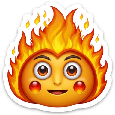 Calabera con fuego en los ojos sticker