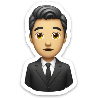 man in suit worry sticker