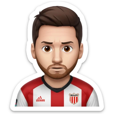 Messi angry face River Plate football shirt sticker