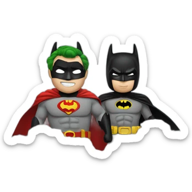 Batman and robin on clouds sticker