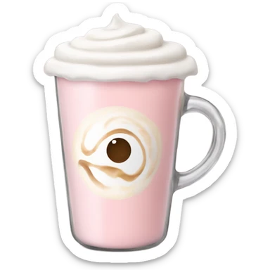 Light Pink latte classy in glass sticker