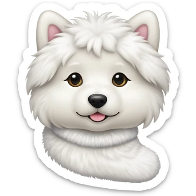 White dog sock sticker