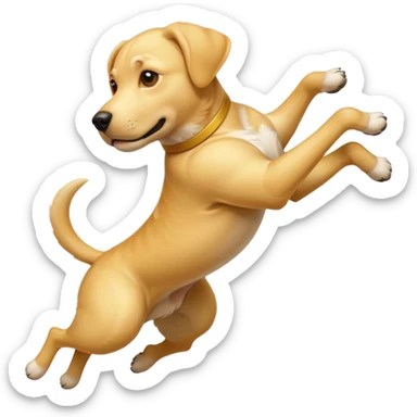 Yellow lab jumping sticker