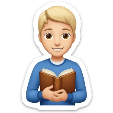 Library Visitor, Reader + stack of books. sticker