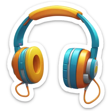 Bright colored Walkman with headphones attached sticker