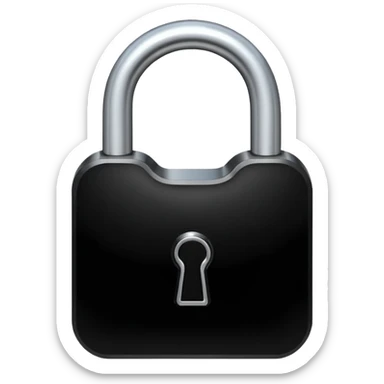 White open padlock silohuete in a small black circular background sticker