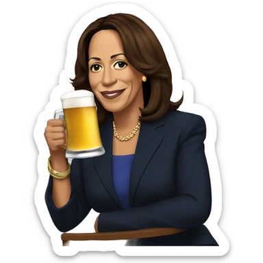 Kamala Harris Drinking A Beer sticker