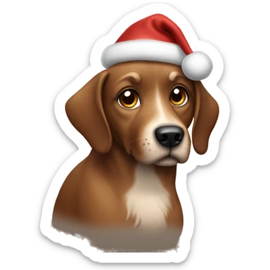Brown Christmas dog sticker
