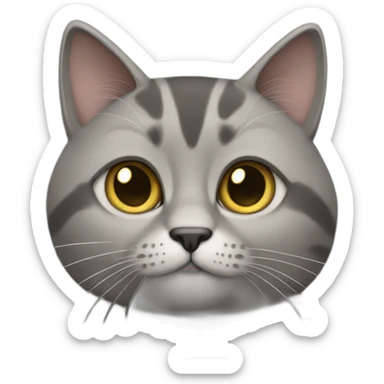 a round-faced gray beehive cat sticker