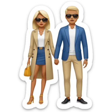 full-length stylish couple in sunglasses sticker