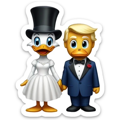 donald duck and donald trump married sticker