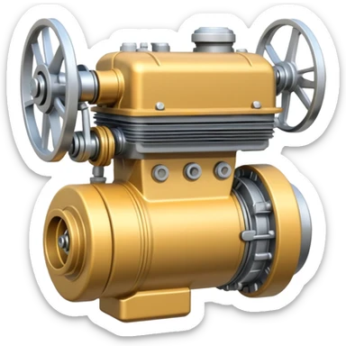 generate a very realistic two-stroke two-cylinder engine sticker