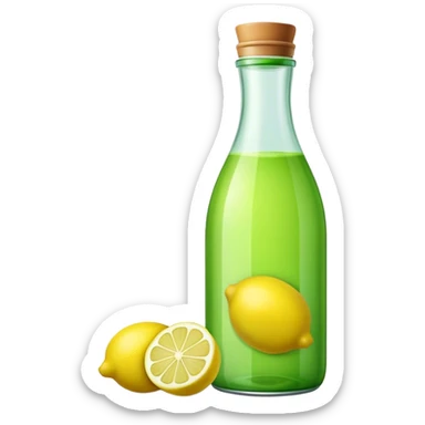 Green lemon juice bottle sticker