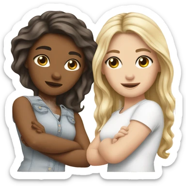 2 white girls 1 Mexican girl friends sticker