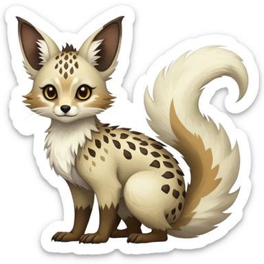 Feral Rare Fantasy Vernid-Trico-species by LiLaiRa, random markings, tufted tail, tufted ears, full body sticker