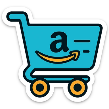 clean modern Amazon shopping cart icon, no text sticker