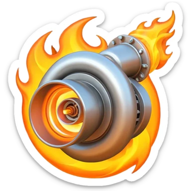 turbocharger emitting fire sticker