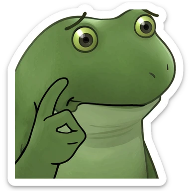 squinting eyes with hand pointing forward sticker