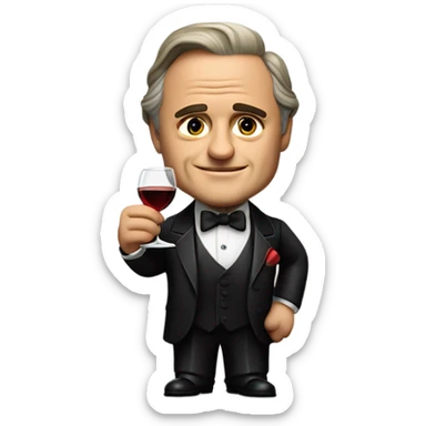 Marlon Brando as the godfather says “happy birthday, Uncle Brucie!” — please include the words in the image sticker