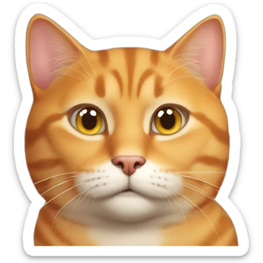 Adult fat orange tabby cat with a kind look about him sticker