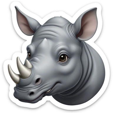 Rhinoceros wearing a nose ring sticker