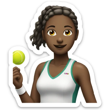 Girl wins in tennis  sticker