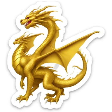 gold dragon cool sticker