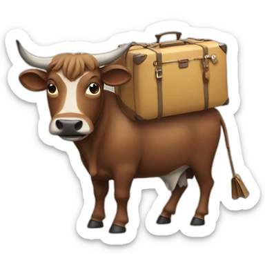 ox loaded with luggage sticker