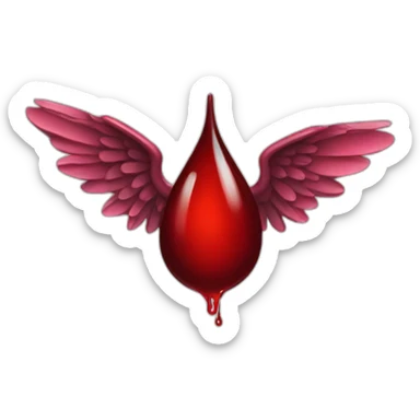Blood drop with wings sticker