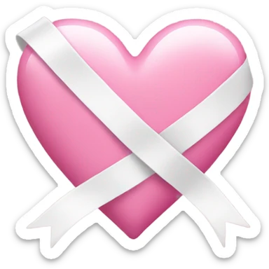 Pink heart with white ribbon  sticker