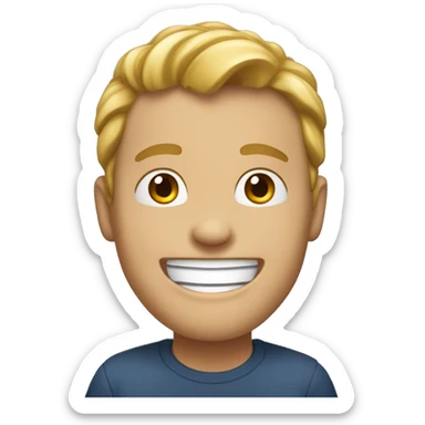 a white guy in mid 20 approx age 25 is laughing sticker