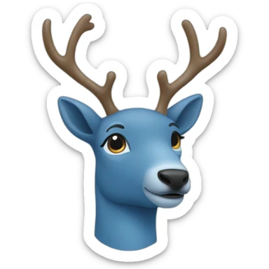 blue reindeer sticker