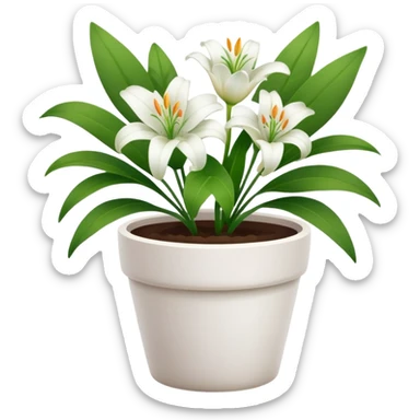lily flower pot sticker