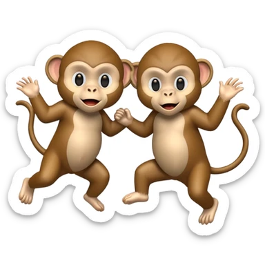 Monkey bouncing on monkey sticker