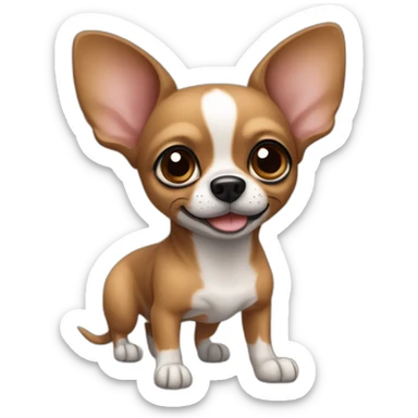 little dog pincher kinda chihuahua, with long face and with black and brown skin color sticker