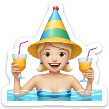 Drunk at the pool funny  sticker