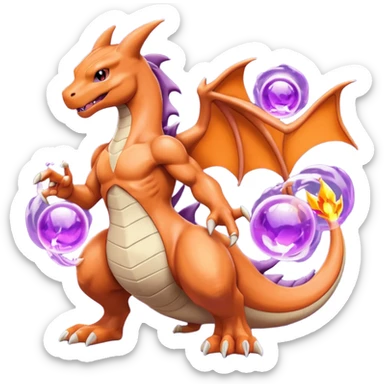 Charizard and Mewtwo mixed into one Pokémon sticker
