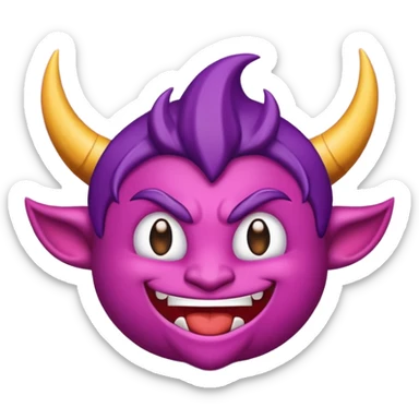 Crear un emojis de un 😈 con diseño y la frase Grupo los descarriados sticker