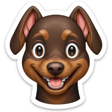Doberman laughing sticker