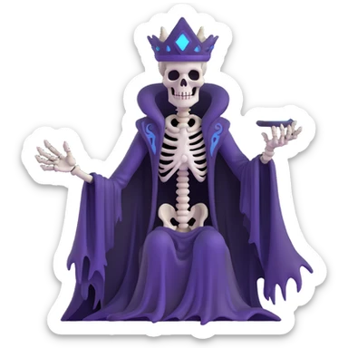 sinister skeleton lich with dark magic and shadowy aura sticker