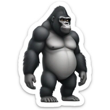 Gorilla body with big fart cloud behind him sticker