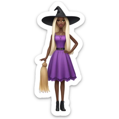 Barbie witch full body pale sticker